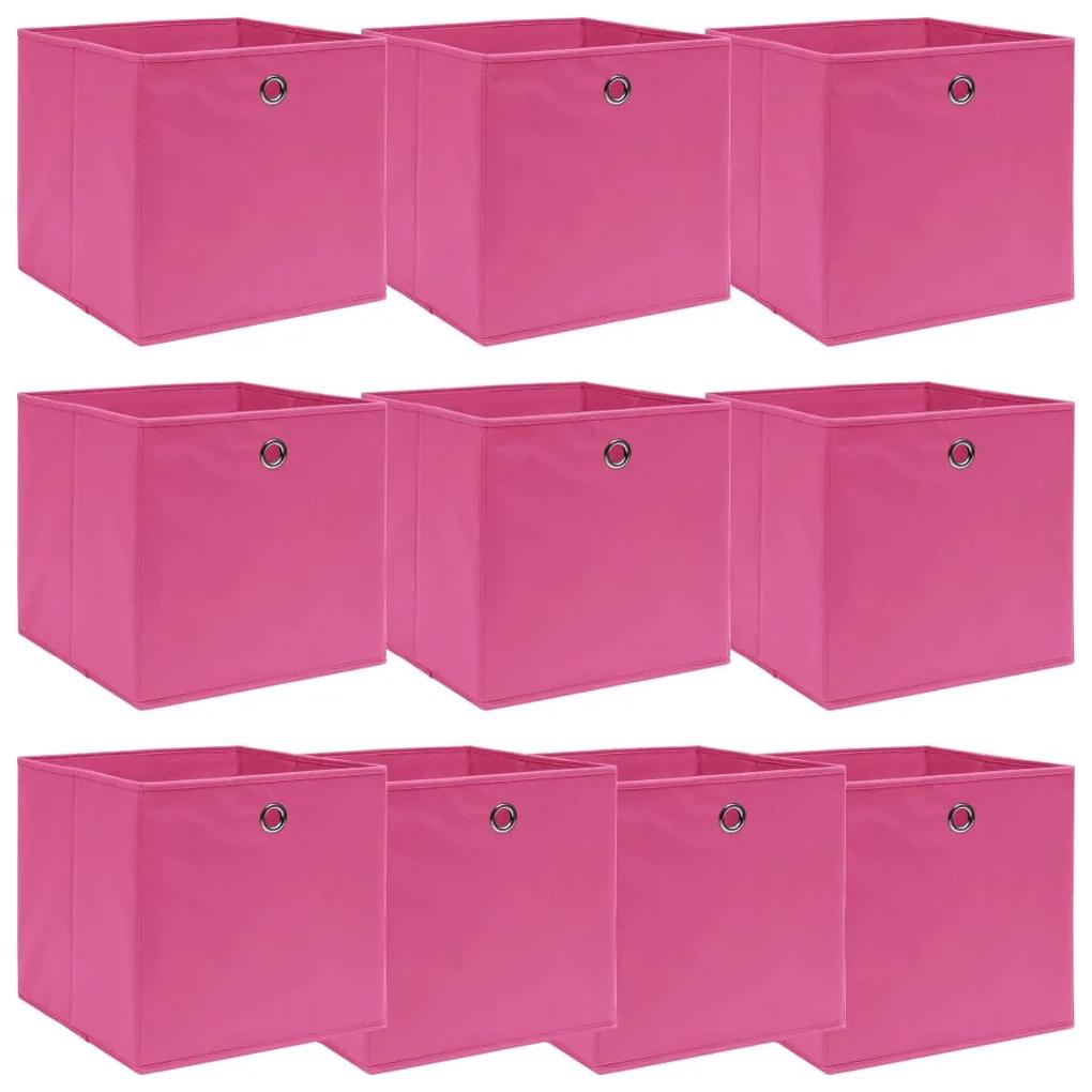 vidaXL Úložné boxy 10 ks ružové 32x32x32 cm látkové | BIANO