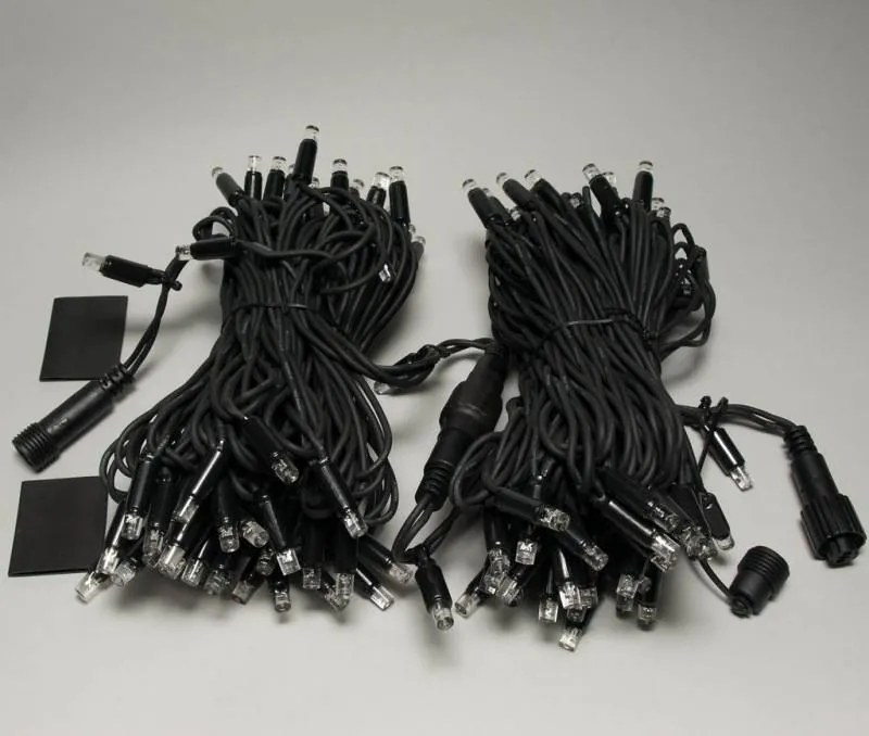 DECOLED Svetelný reťazec Easy Fix LED, 20 m, vonkajší, teplá biela, 120 diód, čierny kábel, IP67