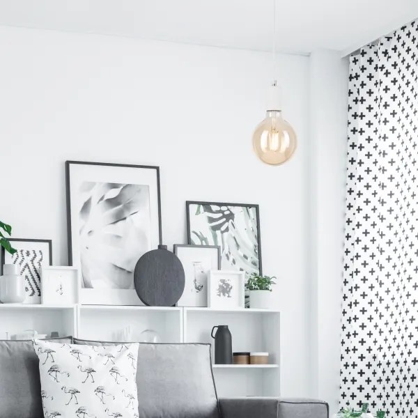 Luster na lanku ASTRID 1xE27/60W/230V biela