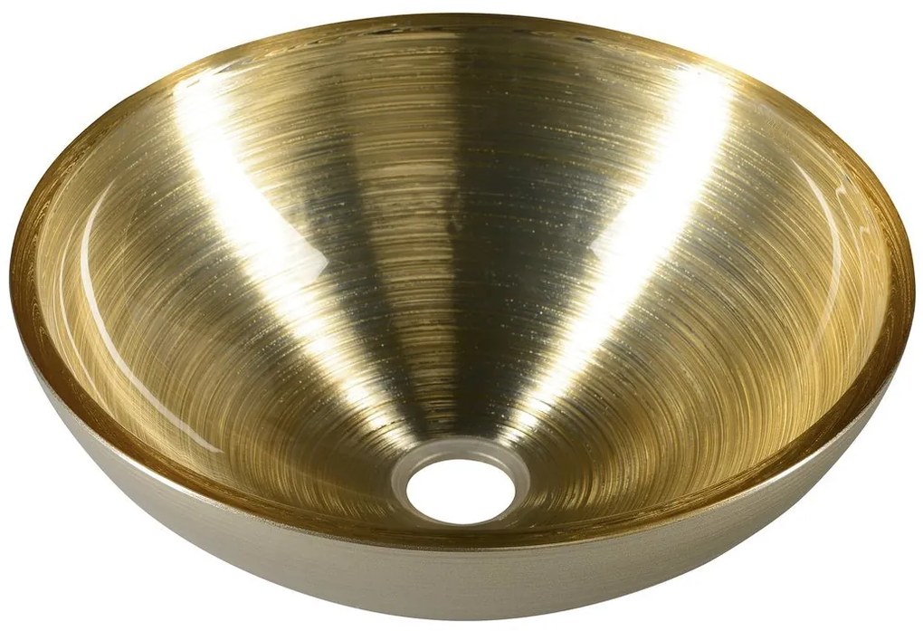 Sapho Sapho, MURANO SOFT BROWN sklenené umývadlo 40x14cm, béžovozlatá, AL5318-67