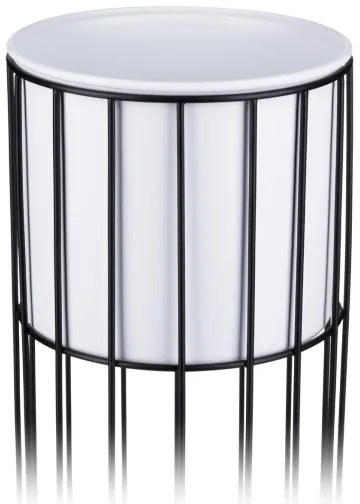 Kovový kvetináč LOFT 55x20 cm čierna/biela