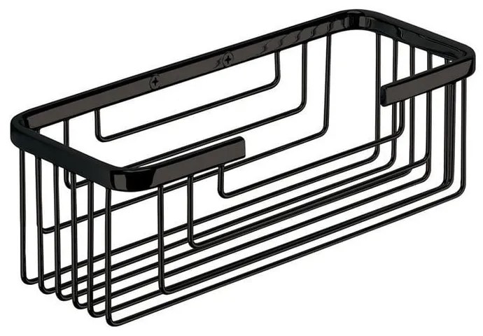 Čierna nástenná kúpeľňová polička z nehrdzavejúcej ocele Gedy Smart – Sapho