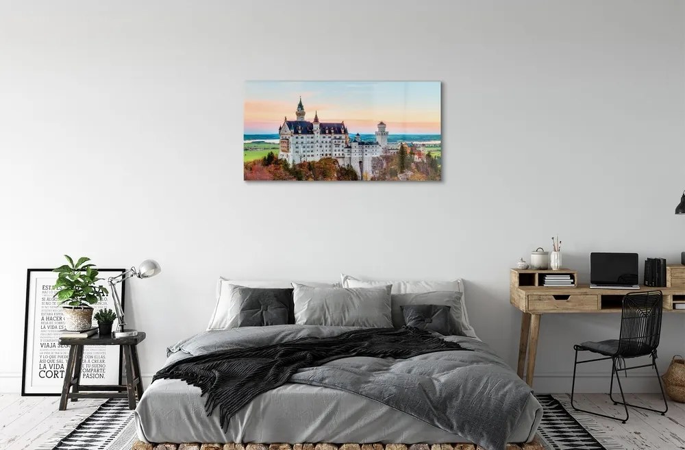 Sklenený obraz Nemecko Castle jeseň Munich 100x50 cm