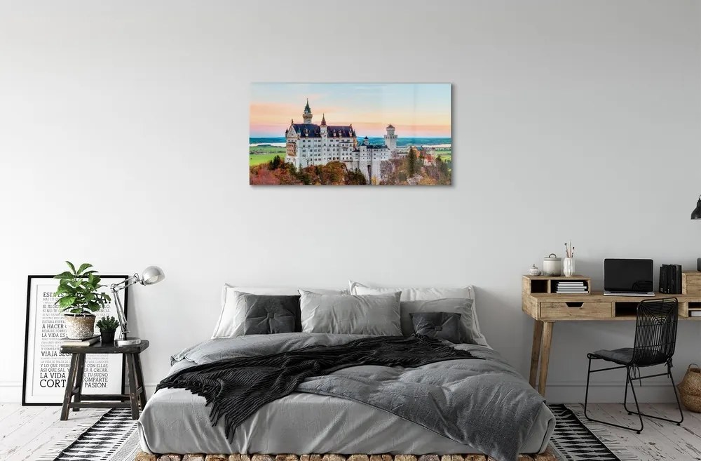 Sklenený obraz Nemecko Castle jeseň Munich 140x70 cm