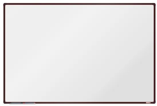 Biela magnetická popisovacia tabuľa boardOK, 1800 x 1200 mm, hnedý rám