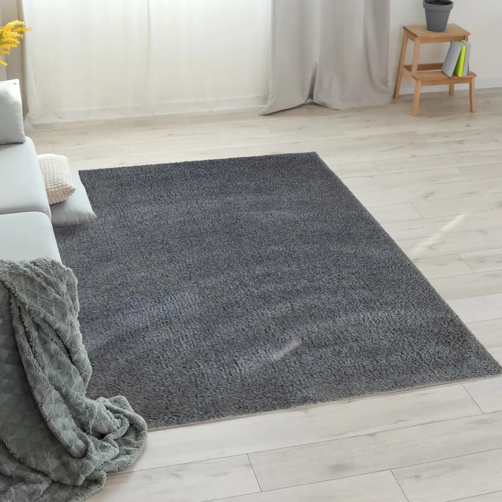 Dekorstudio Koberec s dlhým vlasom SOFTSHINE tmavo sivý Rozmer koberca: 60x110cm