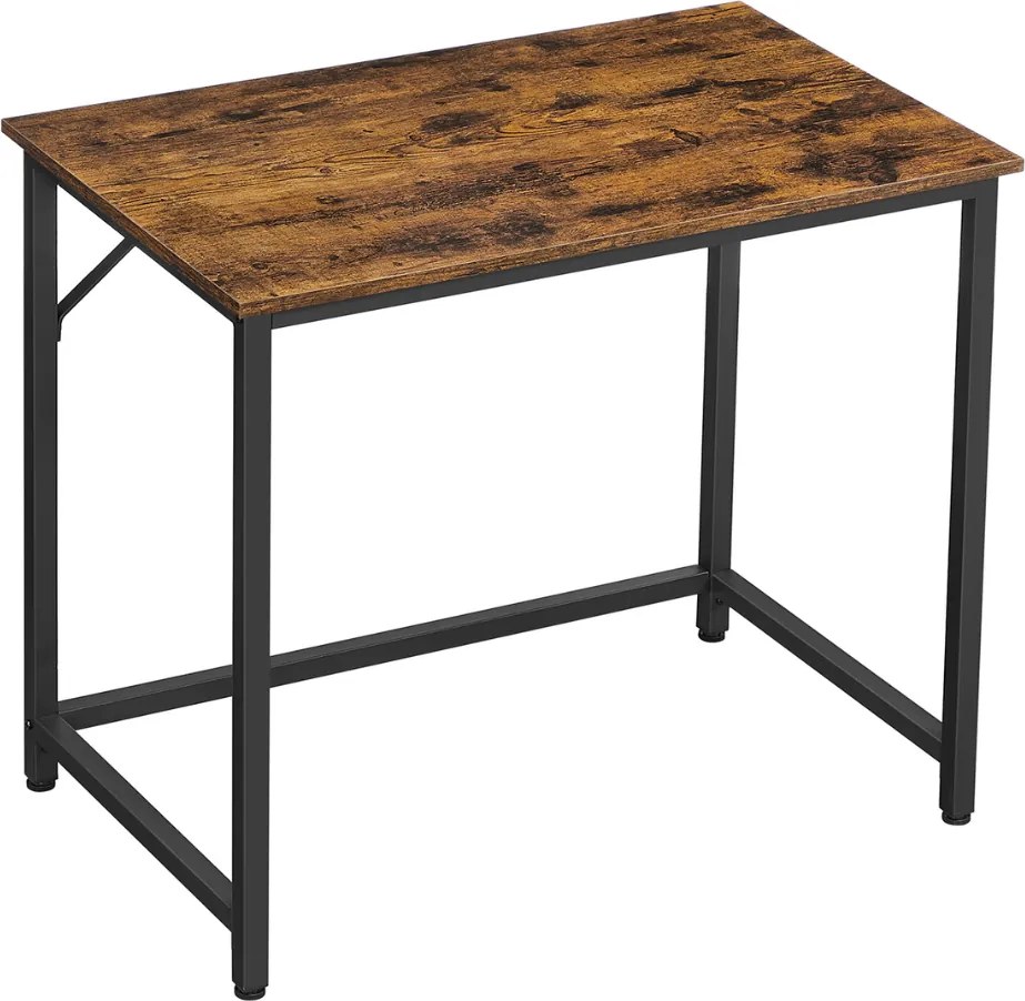 Kancelársky stôl URBAN v industriálnom štýle,80x50x75cm, hnedá/čierna Vasagle