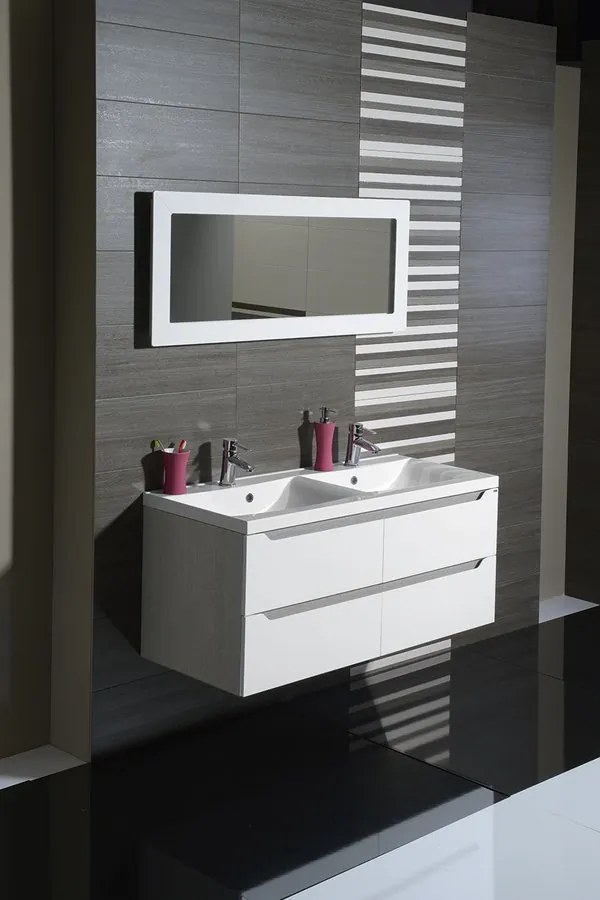 Sapho Sapho, WAVE dvojumývadlová skrinka 119,7x50x47,8cm, biela (WA121), WA120-3030