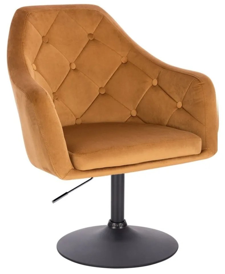 LuxuryForm DESIGN Kreslo ANDORA VELUR na čiernom tanieri - hnedé