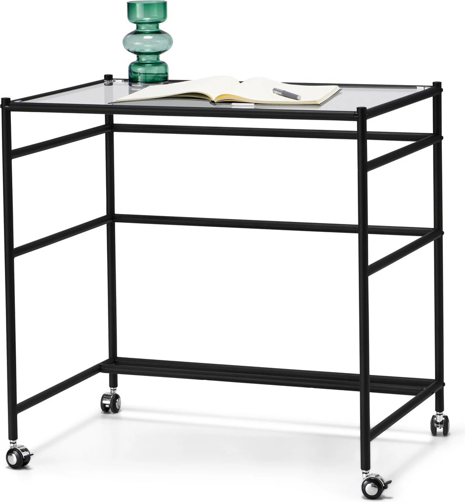 Sklenený písací stôl »CN3« s kolieskami