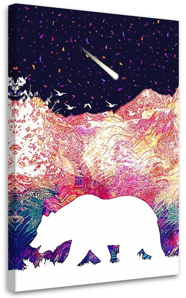 Gario Obraz na plátne Medveď v pestrofarebných horách - Gab Fernando Rozmery: 40 x 60 cm