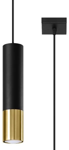 Sollux SL.0952 - Luster na lanku LOOPEZ 1xGU10/40W/230V čierna/zlatá
