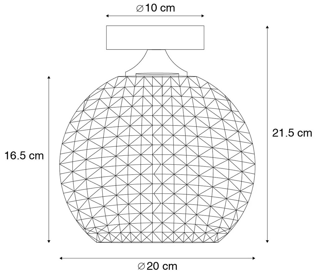 Inteligentné stropné svietidlo Art Deco mosadz vrátane Wifi A60 - Sphere