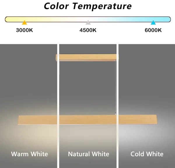 Brilagi - stmievateľný LED luster na lanku SLIMLINE LED/40W/230V 3000-6000K dubový dekor + diaľkové ovládanie