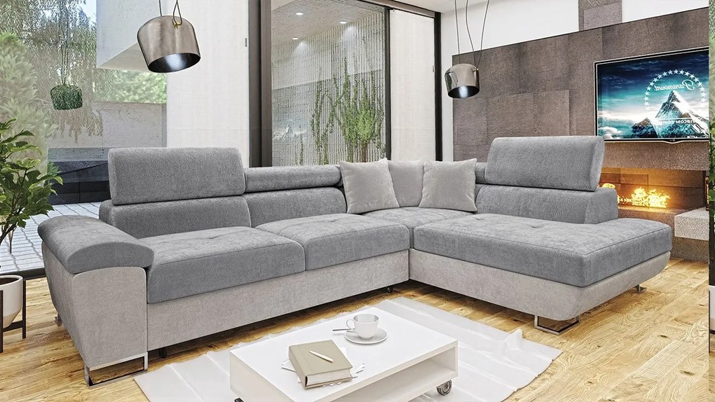 Rohová rozkladacia sedačka Alvin Premium, Dostupné poťahy: Otusso 02 + Sorriso 05 + Sorriso 05, Strana: ľavá