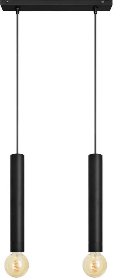 Luster na lanku TUBA 2xE27/15W/230V čierna