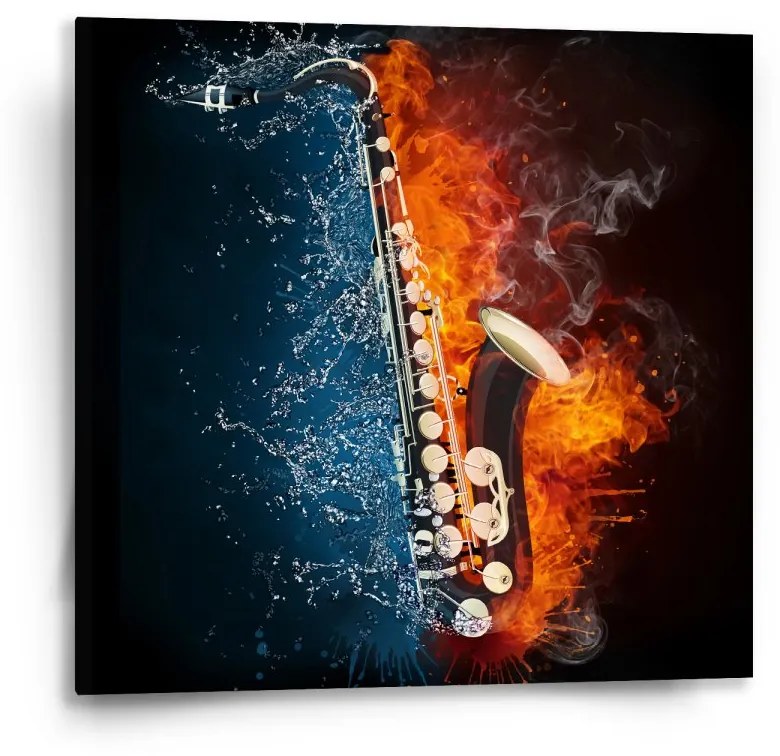 Sablio Obraz Ohnivý saxofón - 50x50 cm