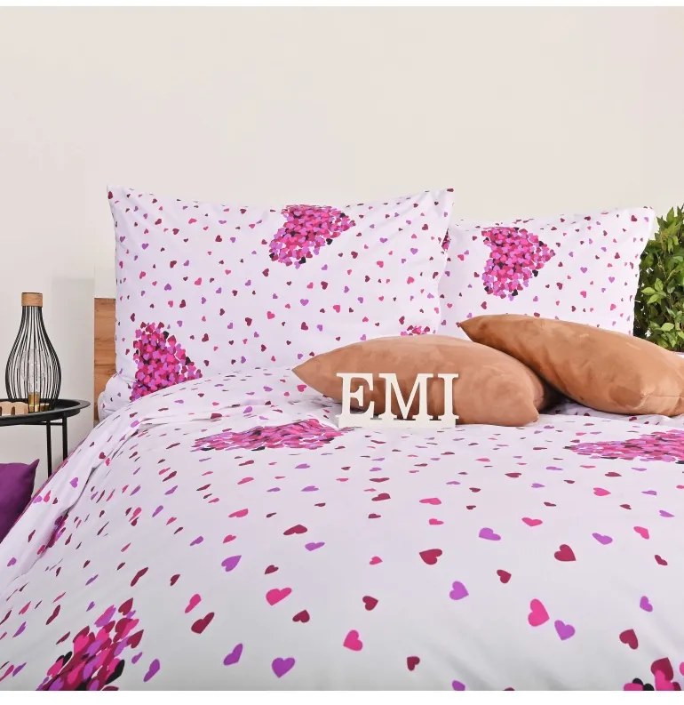 Obliečky Romance fialové EMI, Štandardný set jednolôžko obsahuje 1x 140x200 + 1x 70x90
