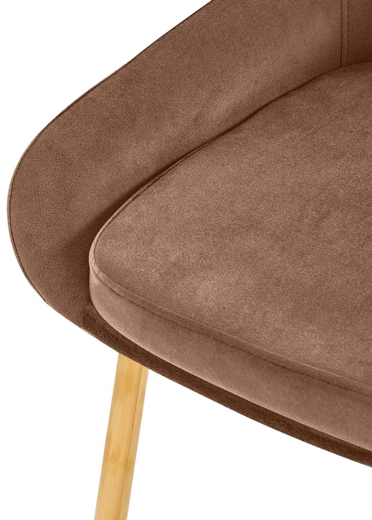 Sada 2 ks jedálenskej stoličky Elmira zamat - hnedá