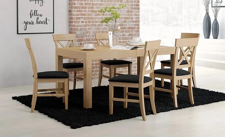 Stima Stolička OAK dub s čalúneným sedákom Vyberte látku ->: CARABU grigio 110