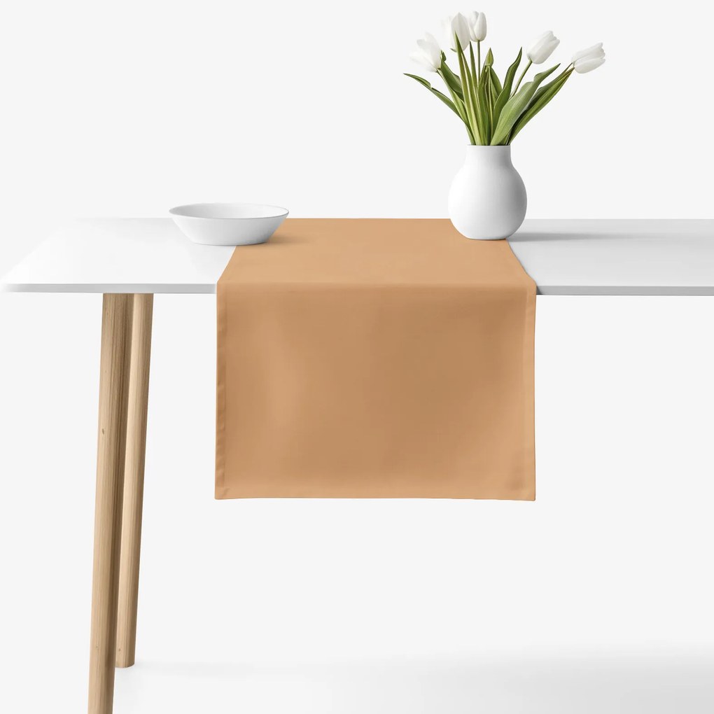 Goldea behúň na stôl 100% bavlnené plátno - hnedý 50x180 cm