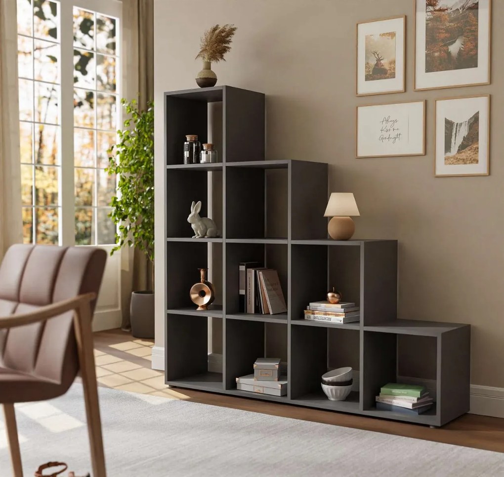 REGÁL KNIŽNICA ŠEDÁ BLITZ