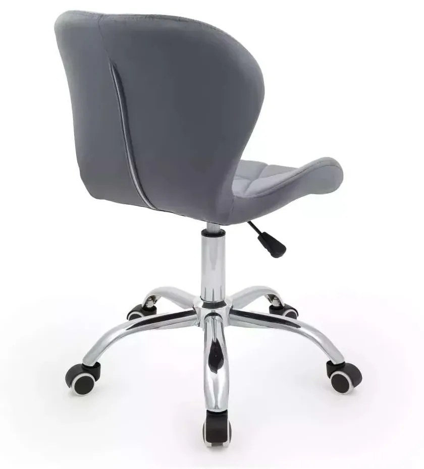 LuxuryForm DESIGN Stolička LIVIO VELUR na striebornej podstave s kolieskami - tmavo šedá