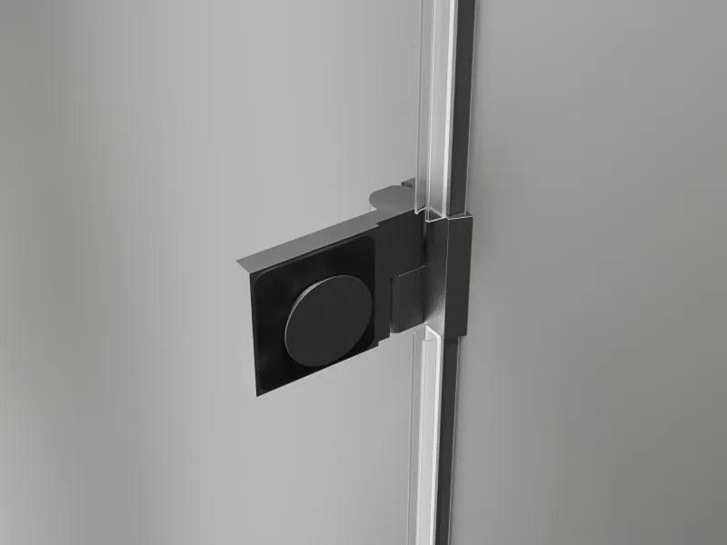 Mexen Lunar-B, L Otočné ľavé sprchové dvere 145 cm, 8mm číre sklo, brúsený grafit profil, 832SL-145-050-66-00-L