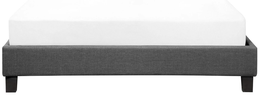 Sivá čalúnená posteľ 140 x 200 cm ROANNE Beliani