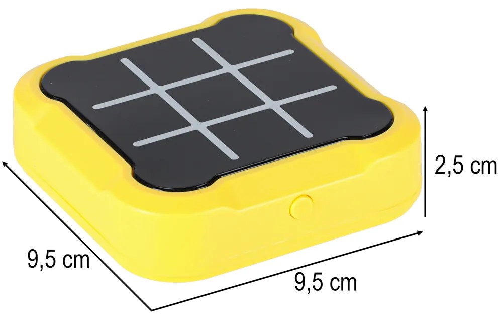 Kolo krížov elektronická logická hra tic tac toe konzola prenosná žltá