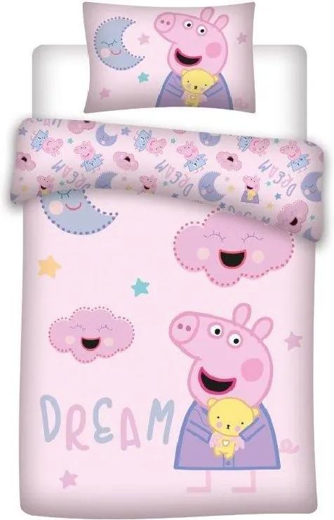 DETEXPOL Obliečky do postieľky Peppa Pig dream Bavlna, 100/135, 40/60 cm