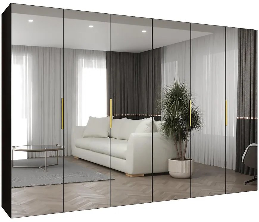 Skriňa Marbella III 300 čierna/zlatá