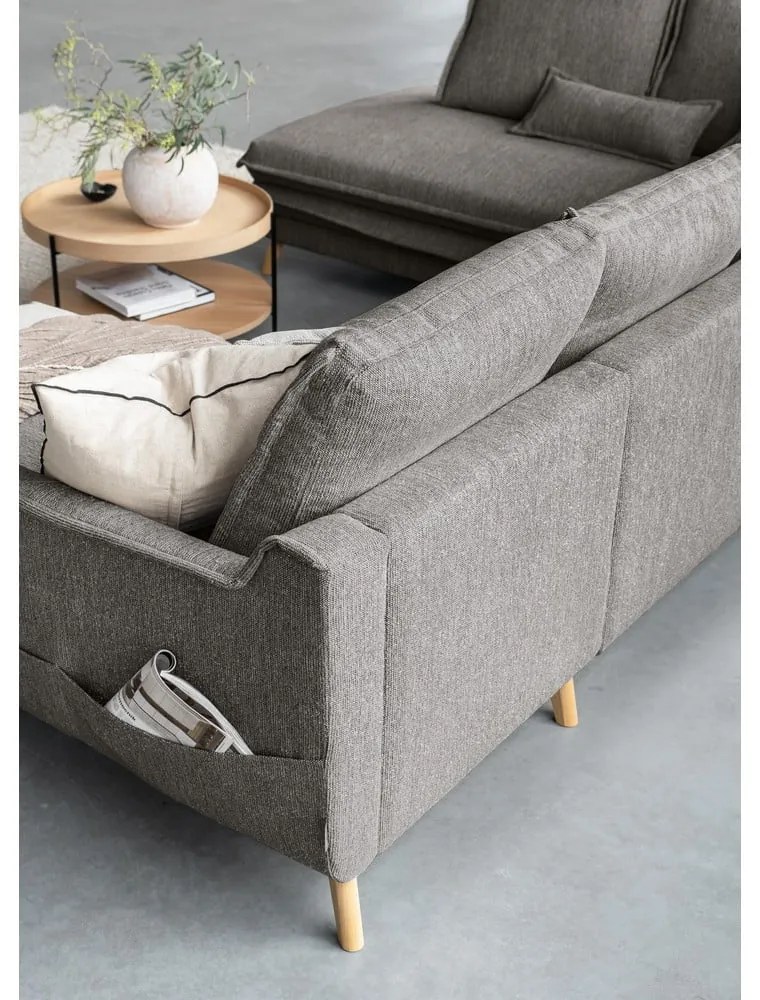 Sivá rozkladacia rohová pohovka (ľavý roh/do tvaru "U") Charming Charlie – Miuform