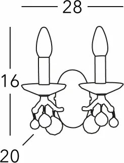 Kolarz 3234.62.3.KoT - Krištáľové nástenné svietidlo CARMEN 2xE14/60W/230V 24K zlato