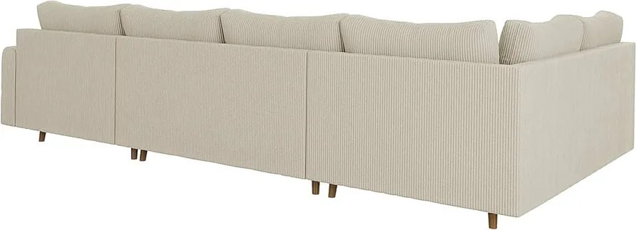 Krémová menčestrová rohová pohovka (pravý roh/do "U") Ariella – Ropez