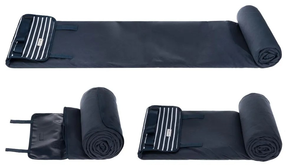 anndora Pikniková deka 150x200 cm — modrá s pruhmi