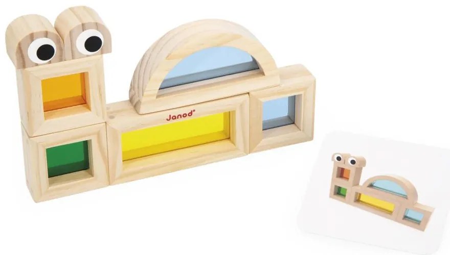 Drevená senzorická hra – bloky a predlohy – 12 ks