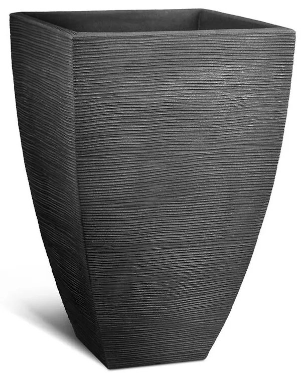 Ryhovaný kvetináč 40 x 40 x H 60 cm antracit