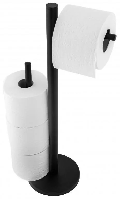 Erga Westa, držiak WC papiera so zásobníkom na toaletný papier, čierna matná, ERG-YKA-P.WESTA-BLK