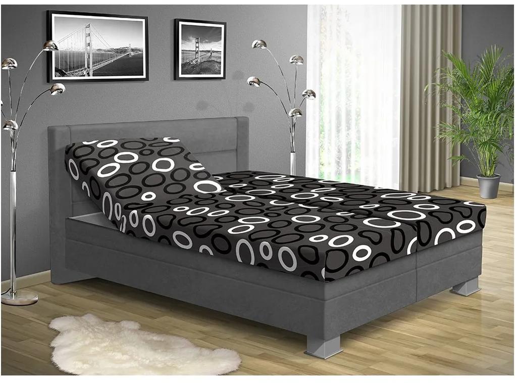Nabytekmorava Čalúnená posteľ s úložným priestorom ALICE 200 x 180 cm farebné čalúnenie: černá 04, čalúnenie: Mega 14 šedá
