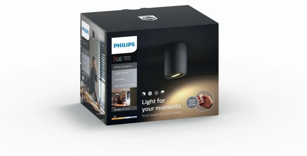 Moderné stropné bodové LED svetlo HUE PILLAR / Philips Hue