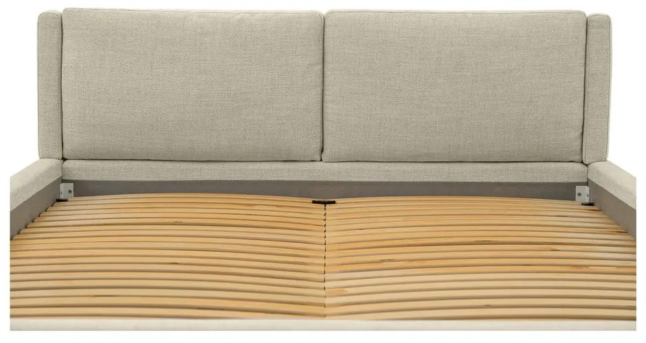 Béžová čalúnená dvojlôžková posteľ s roštom 160x200 cm Dreamer – Scandic