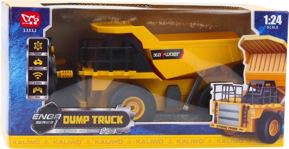 LEAN Toys Stavebné sklápacie auto diaľkovo ovládané RC svetlá LED 1:24