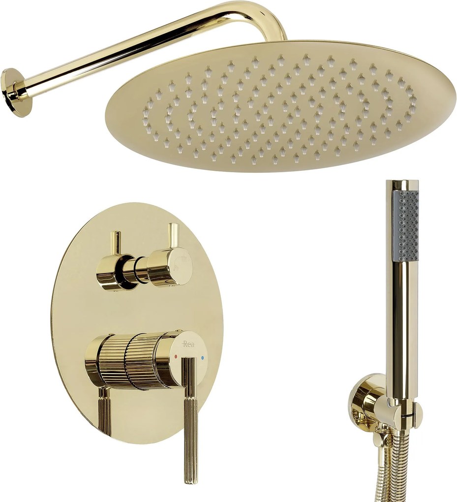 Rea Argon, podomietková sprchová súprava + BOX, zlatá lesklá, REA-P6538