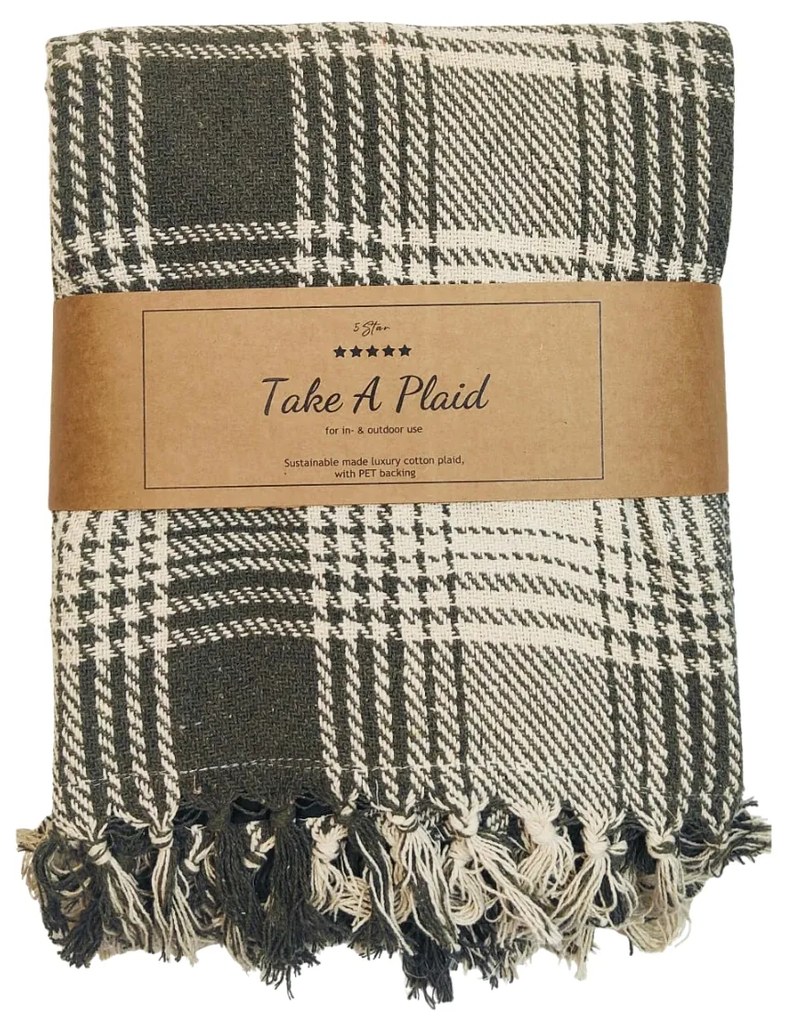 Pikniková deka TAKE A PLAID 160x160 cm, zelená