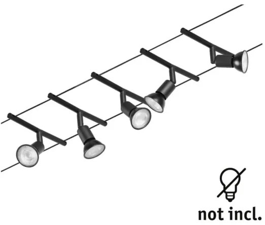 Paulmann 94446 - SADA 5xGU5,3/10W Bodové svietidlo SALT 230V čierna
