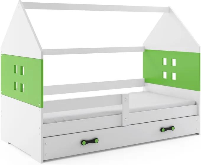 Expedo Dětská postel MIDO P1 COLOR + matrace + rošt ZDARMA, 80x160, bílá, zelená
