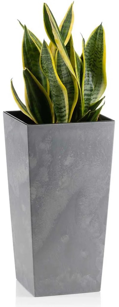 PLASTOVÝ KVETINÁČ PORTO 68X35X35 CM IMITÁCIA BETÓNU SIVÁ