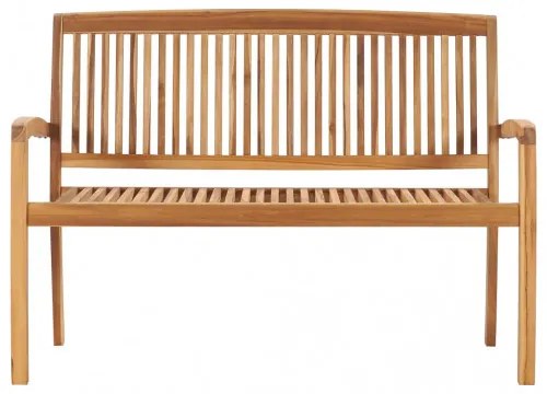 vidaXL Stohovateľná záhradná lavička s podložkou 128,5 cm tíkový masív-