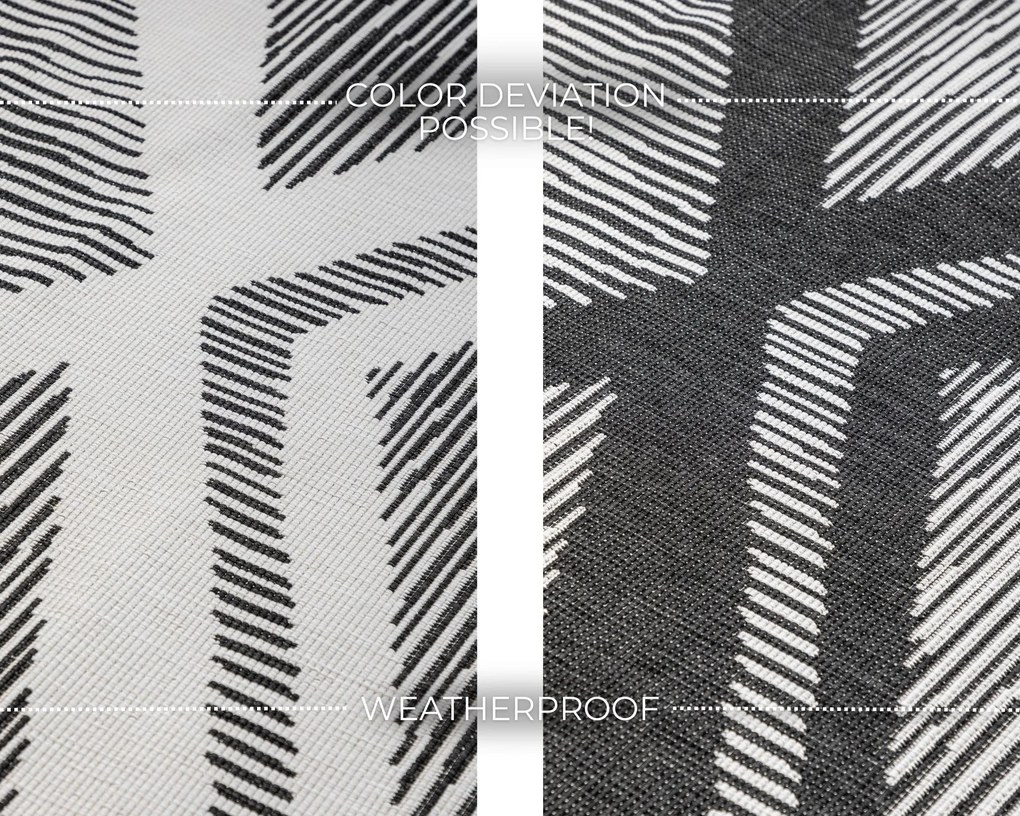 Kusový koberec Gemini 106014 Black z kolekcie Elle – na von aj na doma, 200x290, čiernobiela, chodba / predsieň, ELLE Decoration